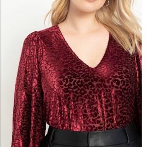 NWT - Burgundy Leopard Bodysuit from Eloquii